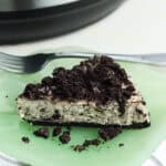 slice of oreo cheesecake.